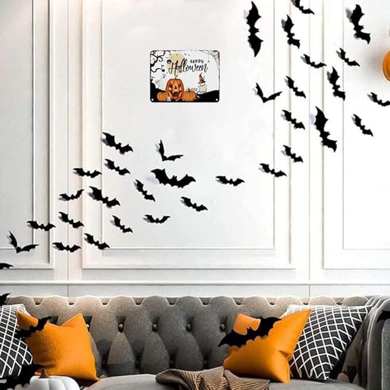 Welcome Halloween Pumpkin Ghost Tin Sign - Vintage Metal Art For Home, Office, Classroom, Garden Decor
