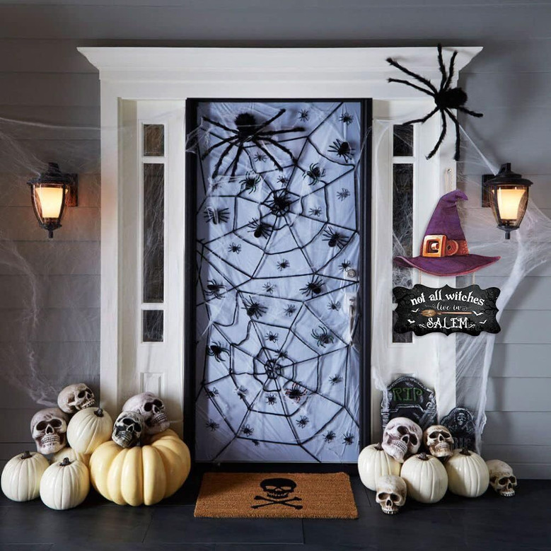 Spooky Witch Theme Wooden Halloween Welcome Sign For Indoor Outdoor Decor
