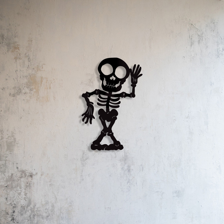 Gothic Metal Skeleton Halloween Sign - Outdoor Decor For Garden & Front Door