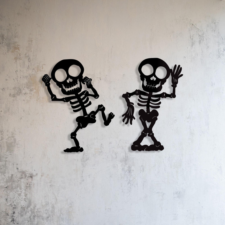 Gothic Metal Skeleton Halloween Sign - Outdoor Decor For Garden & Front Door