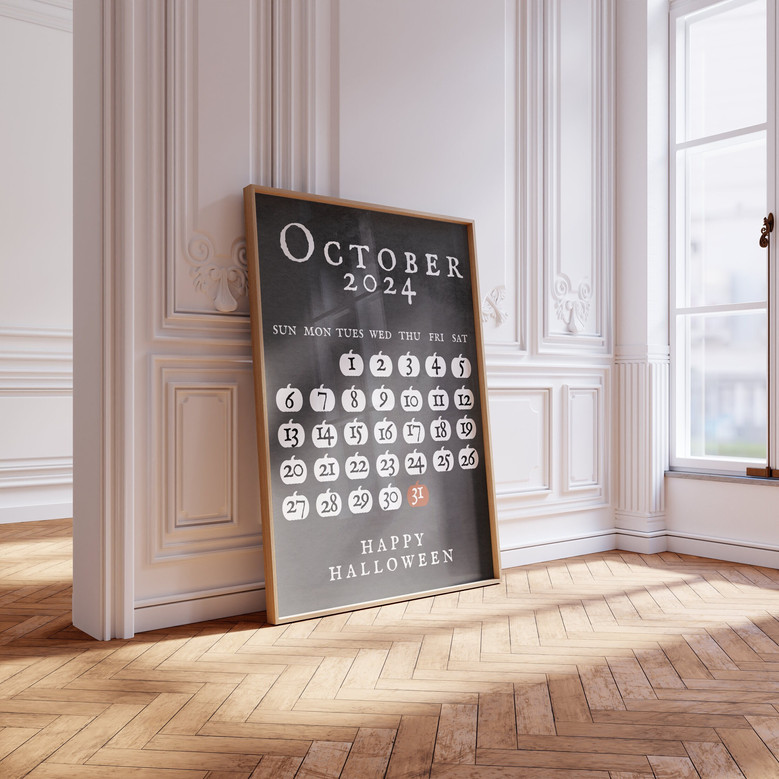 Halloween Advent Calendar Canvas - October 31 Countdown Wall Art For Spooky Season DéCor