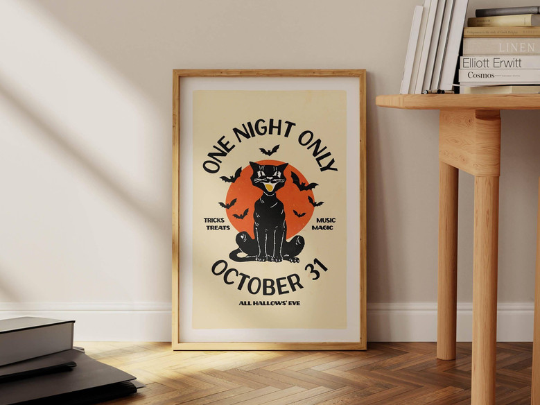 Retro October 31 Halloween Canvas For Kitchen - Spooky Wall Art For Halloween Party Gift