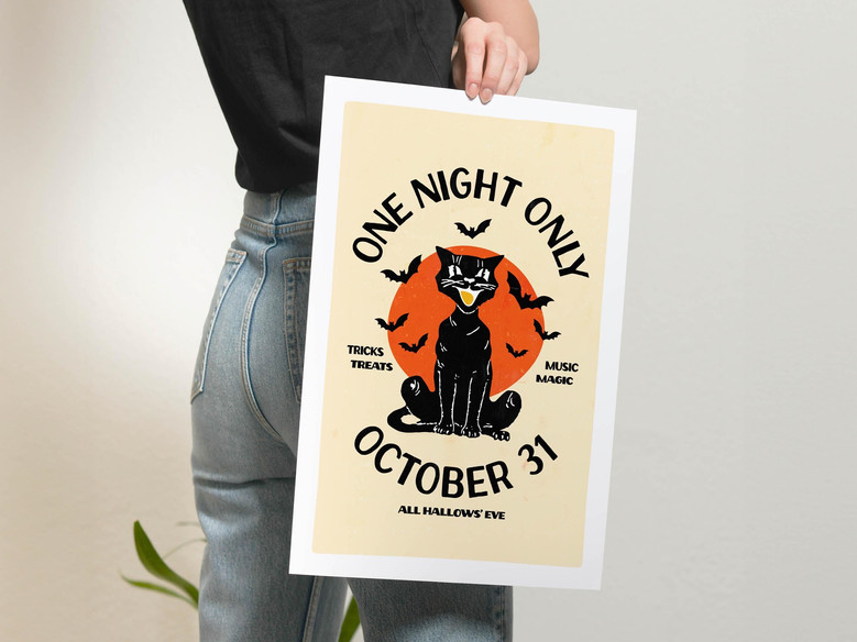 Retro October 31 Halloween Canvas For Kitchen - Spooky Wall Art For Halloween Party Gift