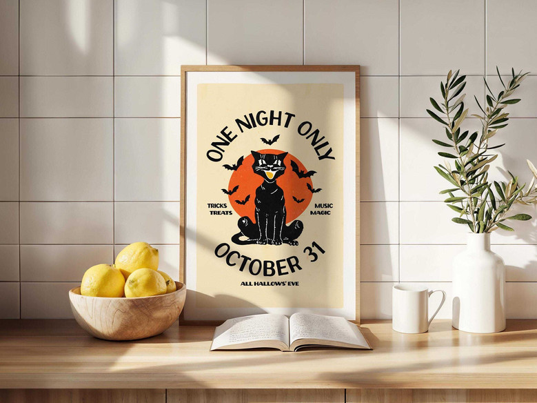 Retro October 31 Halloween Canvas For Kitchen - Spooky Wall Art For Halloween Party Gift
