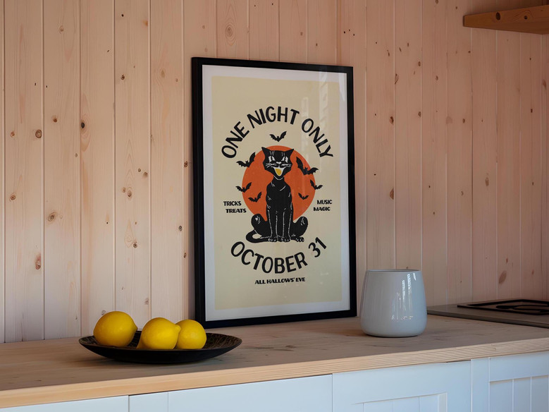 Retro October 31 Halloween Canvas For Kitchen - Spooky Wall Art For Halloween Party Gift