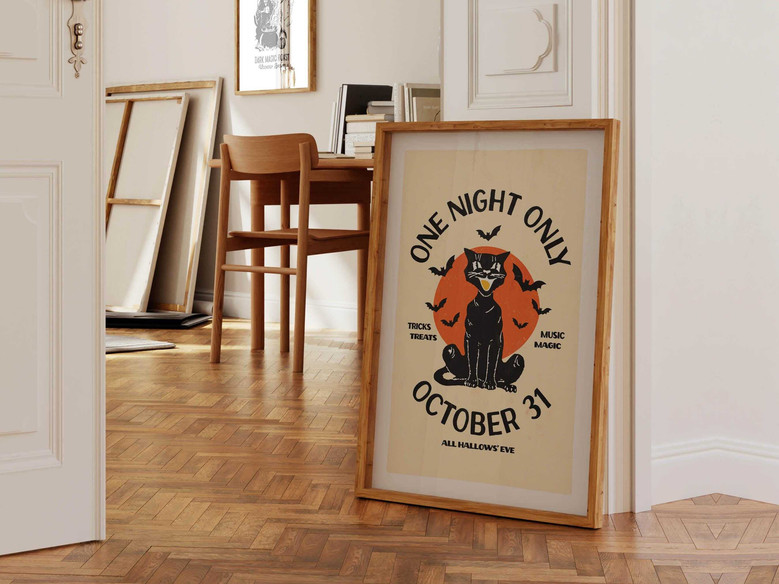 Retro October 31 Halloween Canvas For Kitchen - Spooky Wall Art For Halloween Party Gift