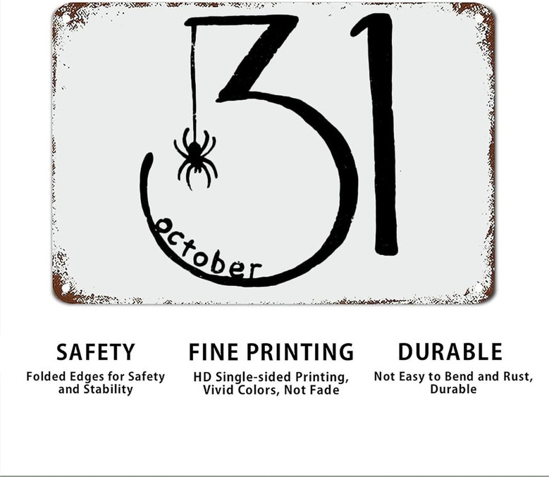 October 31 Halloween Metal Sign With Funny Sayings - Rustic Wall DéCor For Living Room Or Kitchen