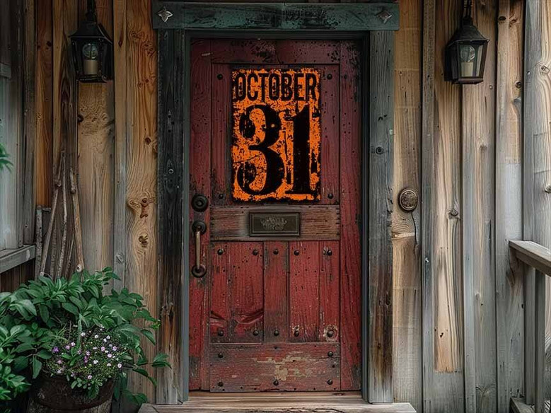 Distressed October 31 Halloween Metal Sign For Porch & Indoor DéCor – Modern Farmhouse Industrial Style