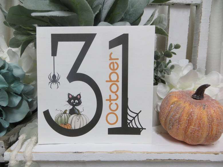 October 31 Halloween Wood Sign For Fall Home And Kitchen Decor