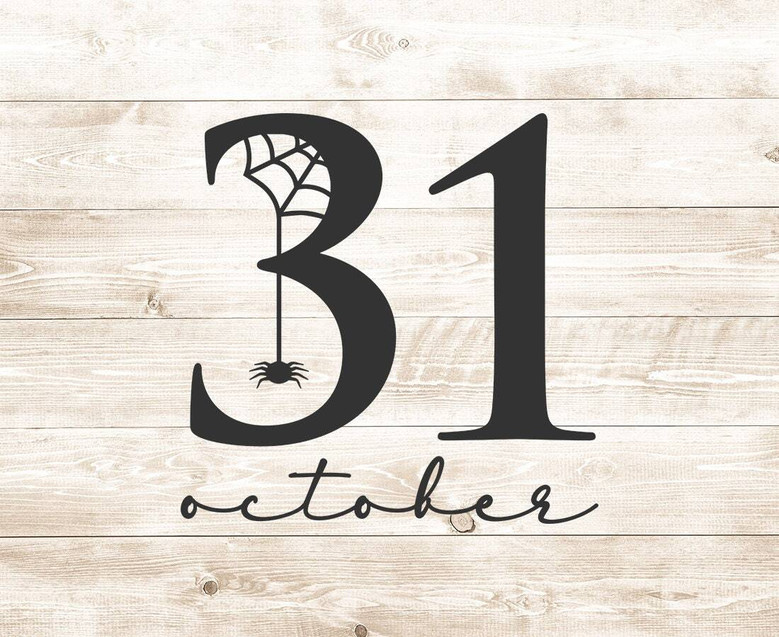 October 31 Halloween Wood Sign With Spider Design - Fall DéCor For Living Room