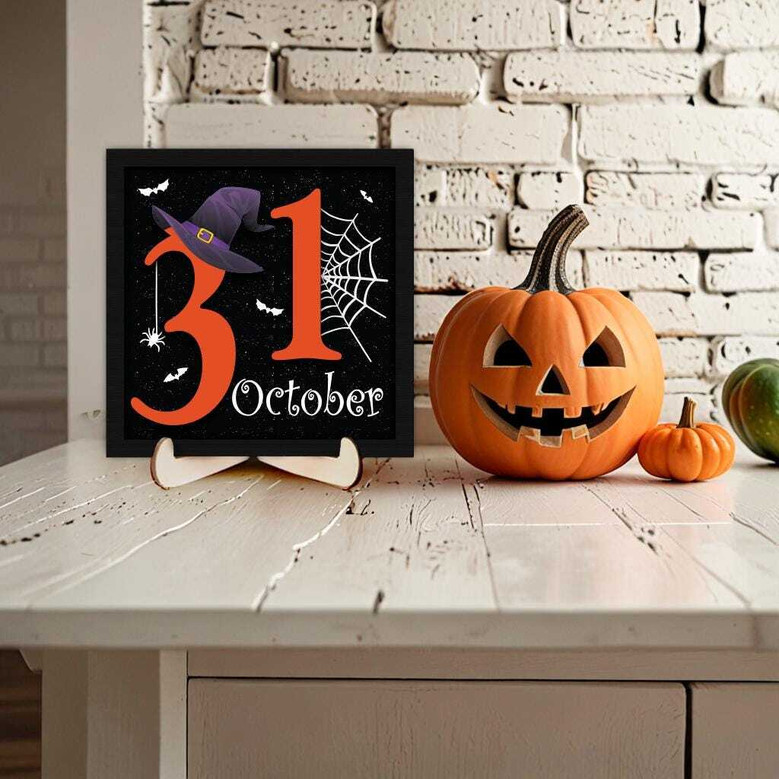 October 31 Halloween Wooden Sign - Autumn DéCor For Family & Friends