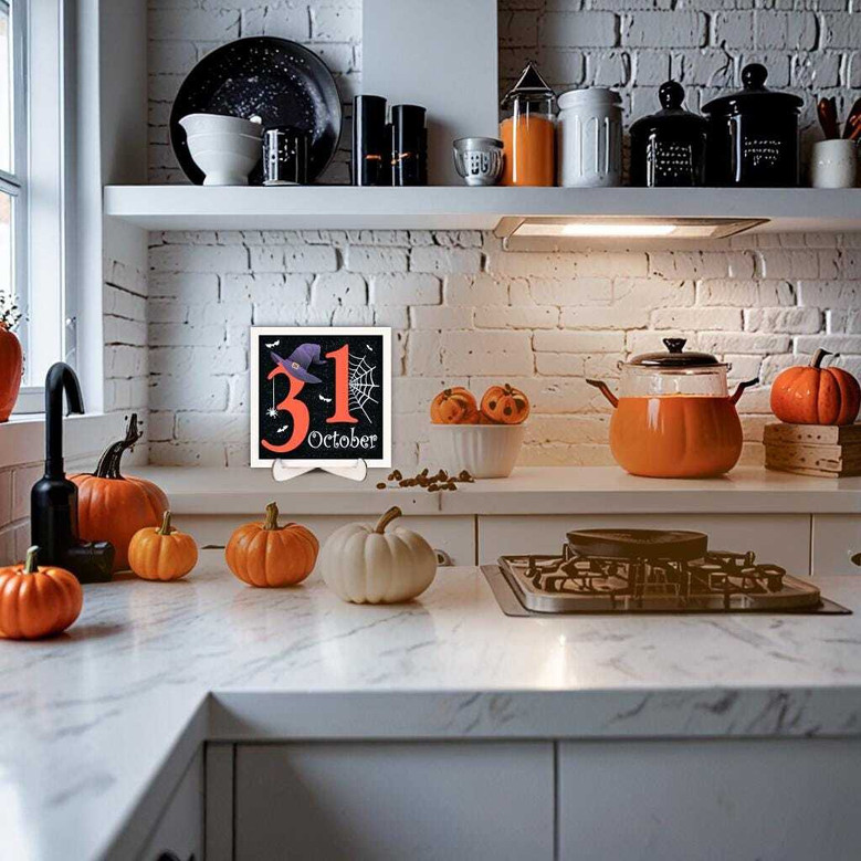 October 31 Halloween Wooden Sign - Autumn DéCor For Family & Friends