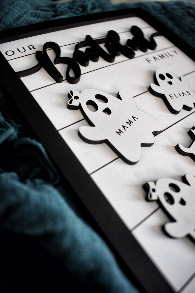 Custom Halloween Wood Sign For a Bootiful Family - Personalized Halloween Decor For Shelves