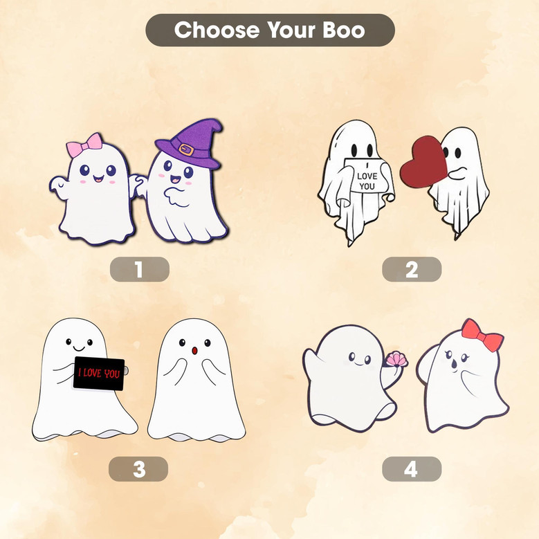 Custom Forever My Boo Wood Sign - Spooky Halloween Gift For Couples - Ghost Theme Home Decor