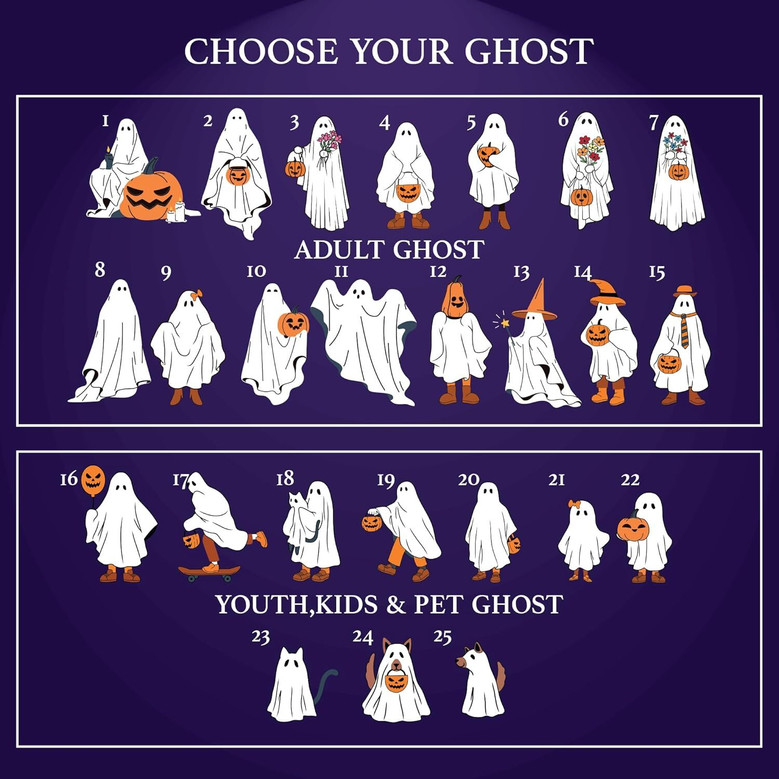Custom Ghost Family Wood Sign For Halloween - Farmhouse Gift