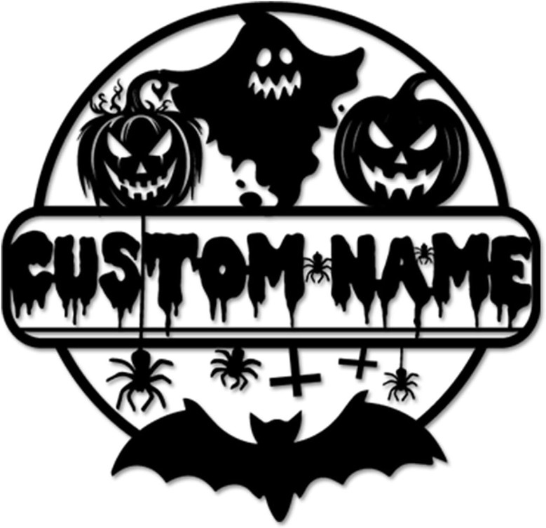 Custom Pumpkin Metal Sign For Outdoor Halloween Decor - Haunted House And Ghost Themes For Patio And Garden