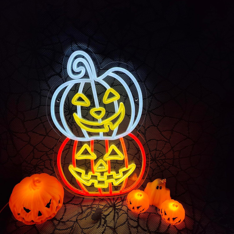 Custom Halloween Pumpkin LED Neon Sign For Bedroom And Party Decoration