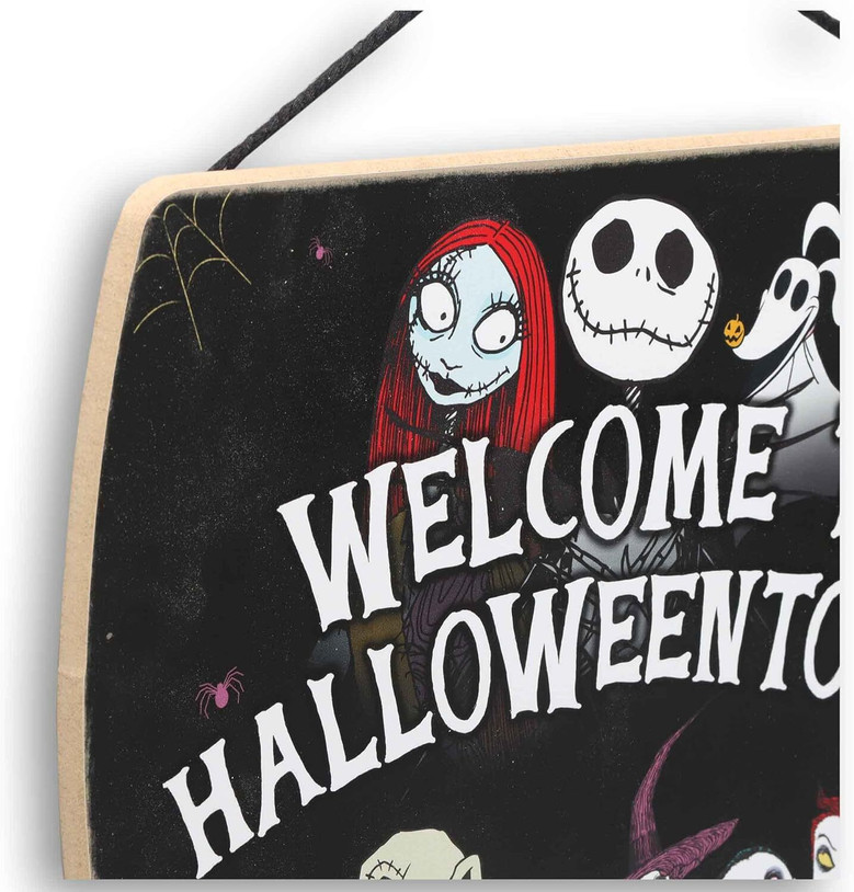 Fun Skeleton-Themed Halloween Town Wood Sign For Home Decor