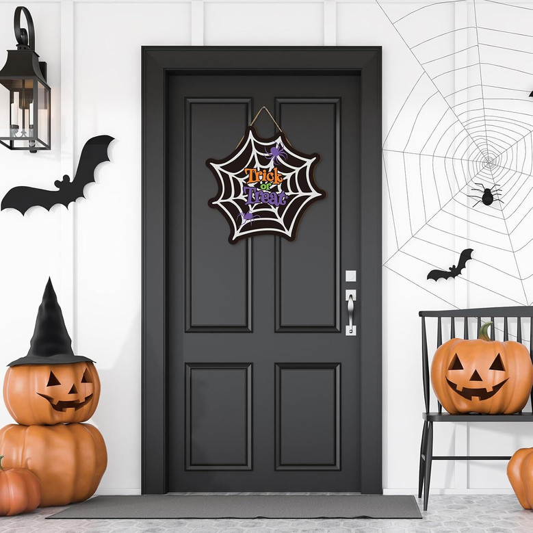 Halloween Trick Or Treat Wood Sign - Farmhouse Party Decor