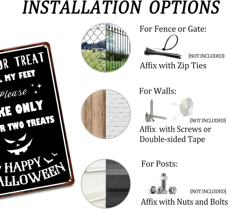 Personalized Trick Or Treat Vintage Metal Sign - Witch & Pumpkin Halloween Decor For Home Or Cafe