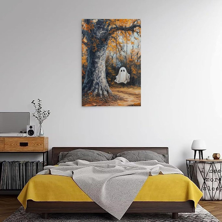 Personalized Vintage Ghost Halloween Canvas - Cute & Gothic Art For Spooky Home DéCor
