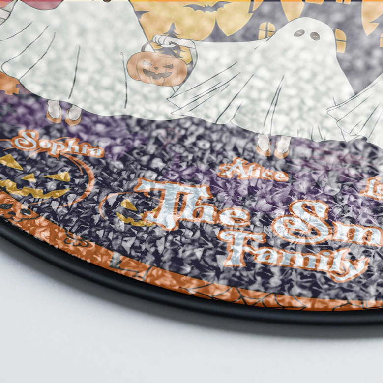 Custom Halloween Ghost Family Stained Glass Suncatcher For Fall Decor