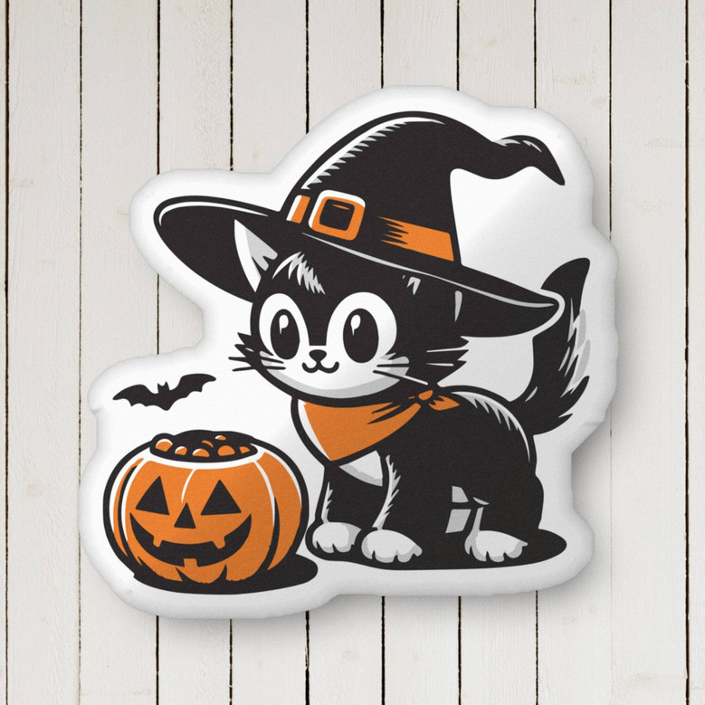 Thoughtful Halloween Witch Cat Pillow For Spooky DéCor