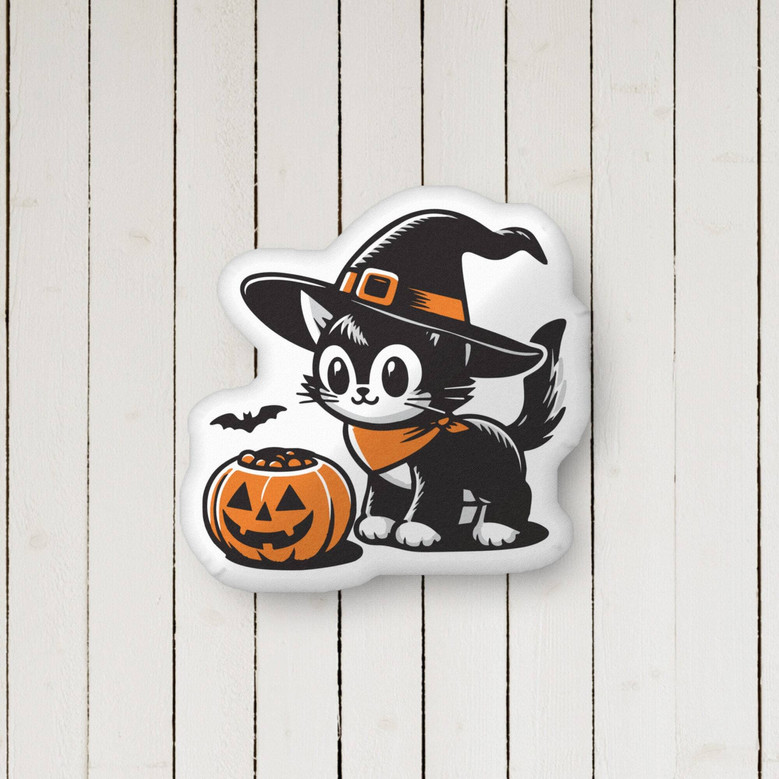 Thoughtful Halloween Witch Cat Pillow For Spooky DéCor