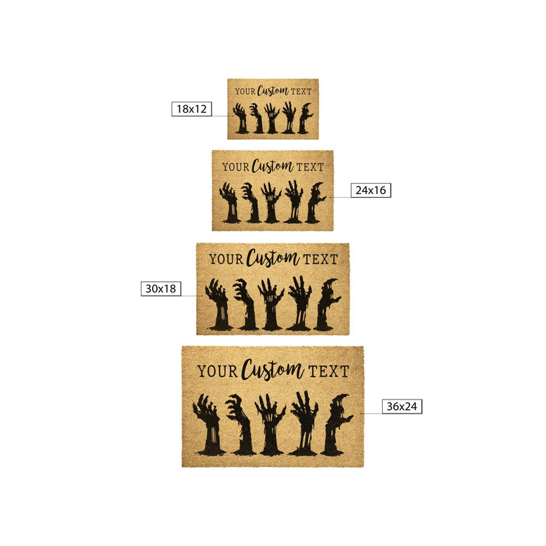 Personalized Halloween Zombie Doormat With Family Name - Creepy Outdoor Decor