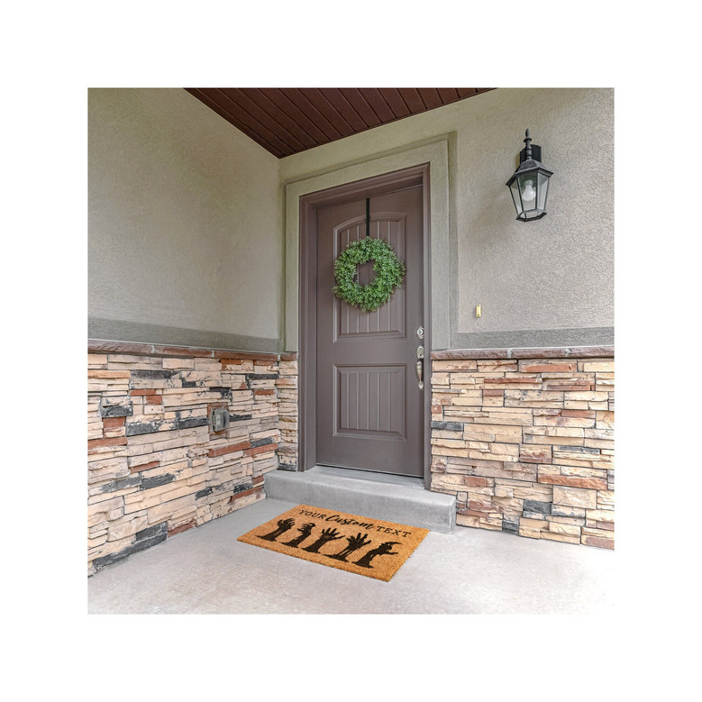 Personalized Halloween Zombie Doormat With Family Name - Creepy Outdoor Decor