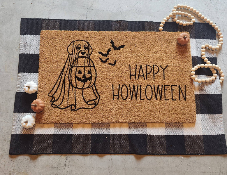 Cute Ghost Dog Doormat - Halloween Decor For Dog Lovers - My Boo