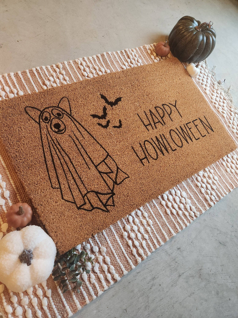 Cute Ghost Dog Doormat - Halloween Decor For Dog Lovers - My Boo