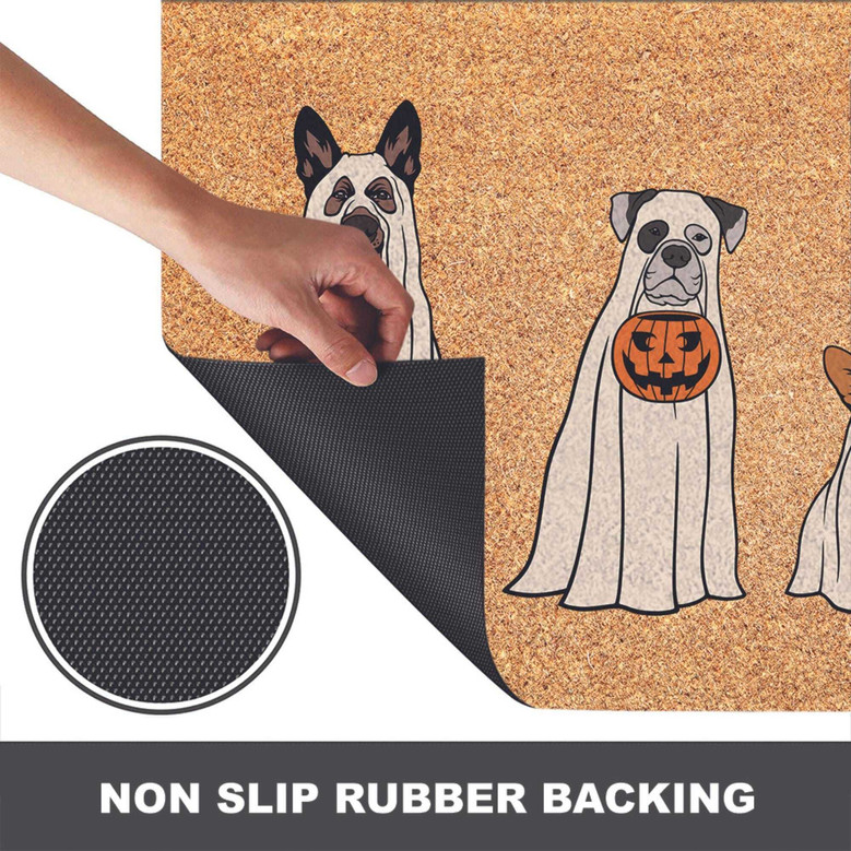 Personalized Dog Ghost Halloween Doormat - A Fun Fall Welcome For Dog Lovers