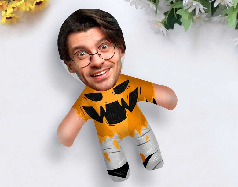 Personalized 3D Halloween Face Pillow – Custom Soft Throw Gift for Kids & Adults