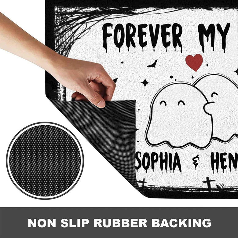 Custom Witch-Themed Halloween Doormat - Forever My Boo Outdoor Decor For Front Porch