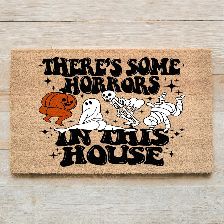 Halloween Spooky Welcome Doormat - Creepy Front Door Mat For Spooky Season