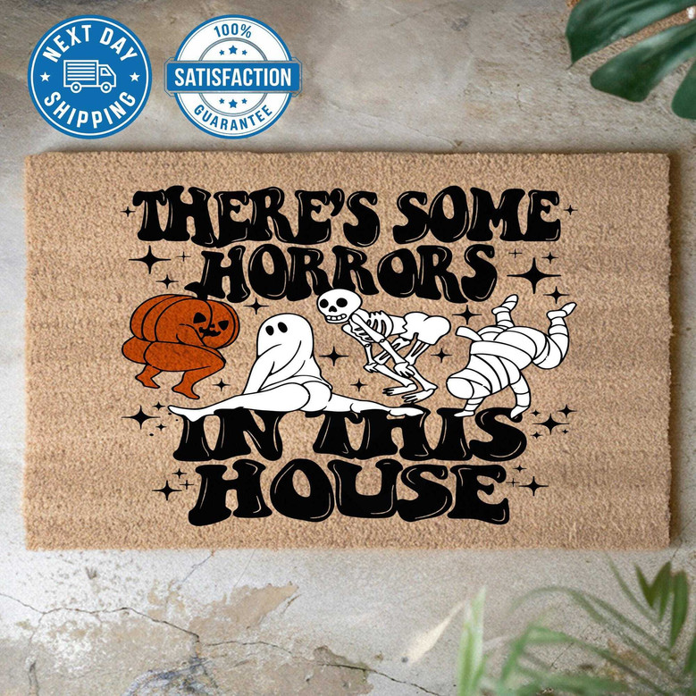Halloween Spooky Welcome Doormat - Creepy Front Door Mat For Spooky Season