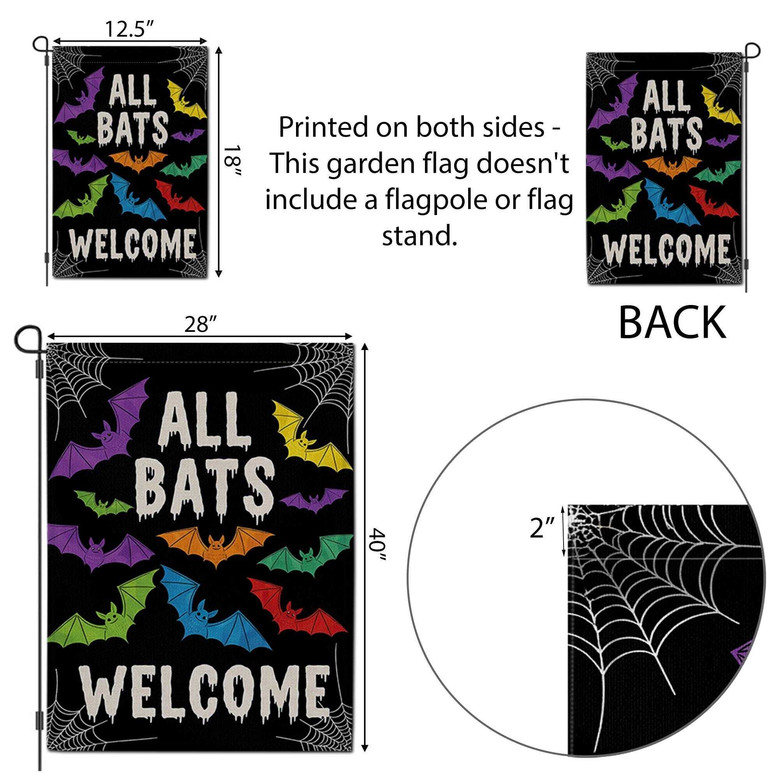 Funny Spooky Halloween Bat Garden Flag For Outdoor Decor