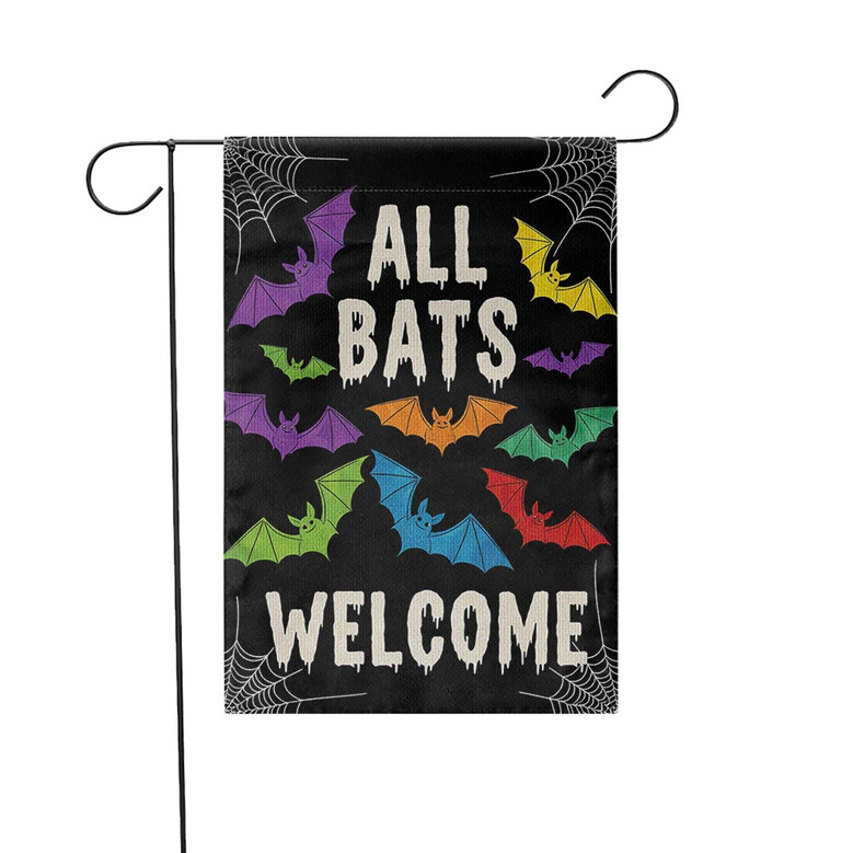 Funny Spooky Halloween Bat Garden Flag For Outdoor Decor