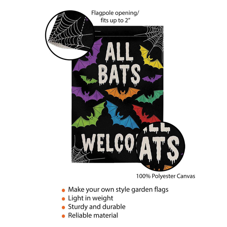 Funny Spooky Halloween Bat Garden Flag For Outdoor Decor