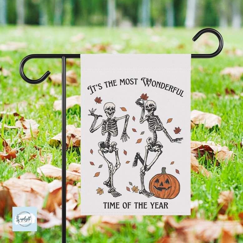 Personalized Dancing Skeleton Halloween Flag - Outdoor Garden & Yard Decor