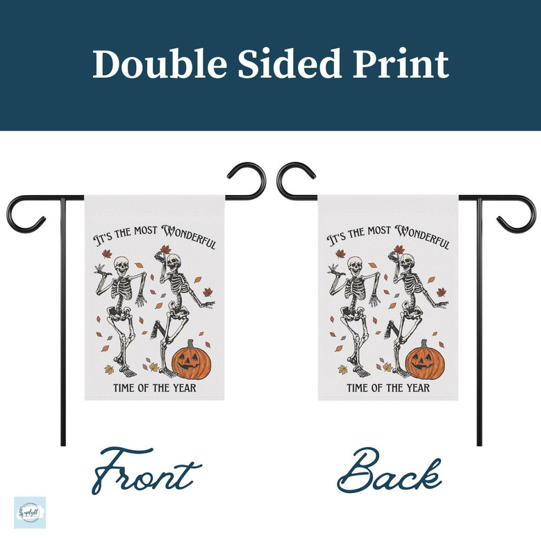 Personalized Dancing Skeleton Halloween Flag - Outdoor Garden & Yard Decor