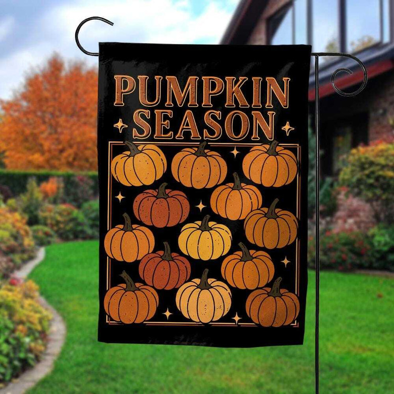 Rustic Fall Pumpkin Garden Flag For Halloween - Thanksgiving & Harvest Outdoor Sign