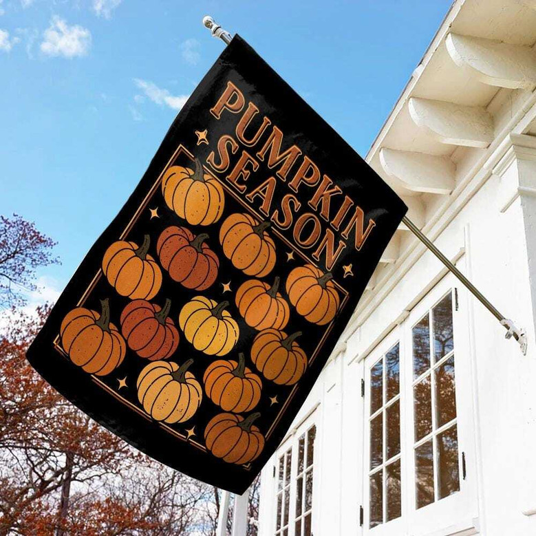 Rustic Fall Pumpkin Garden Flag For Halloween - Thanksgiving & Harvest Outdoor Sign