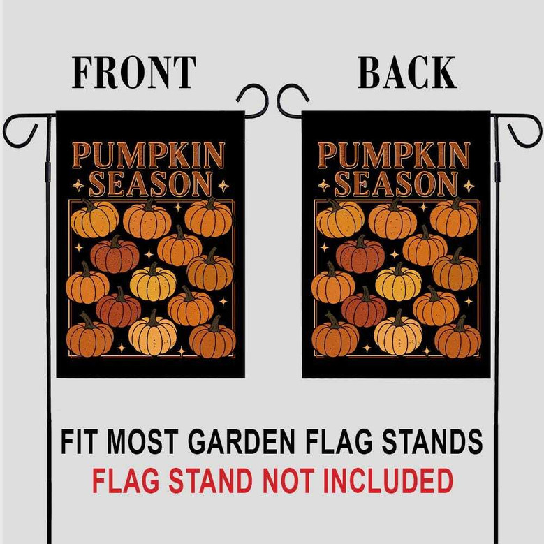 Rustic Fall Pumpkin Garden Flag For Halloween - Thanksgiving & Harvest Outdoor Sign