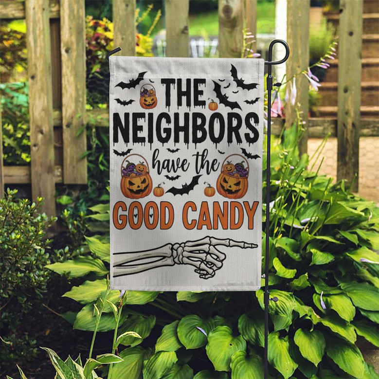 Skeleton Hand Halloween Garden Flag - Funny Outdoor Yard Sign For Trick Or Treat Enthusiasts