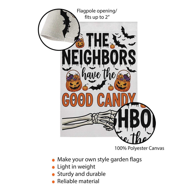 Skeleton Hand Halloween Garden Flag - Funny Outdoor Yard Sign For Trick Or Treat Enthusiasts