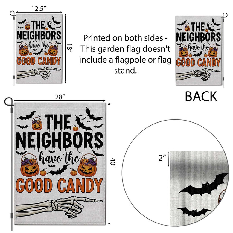 Skeleton Hand Halloween Garden Flag - Funny Outdoor Yard Sign For Trick Or Treat Enthusiasts