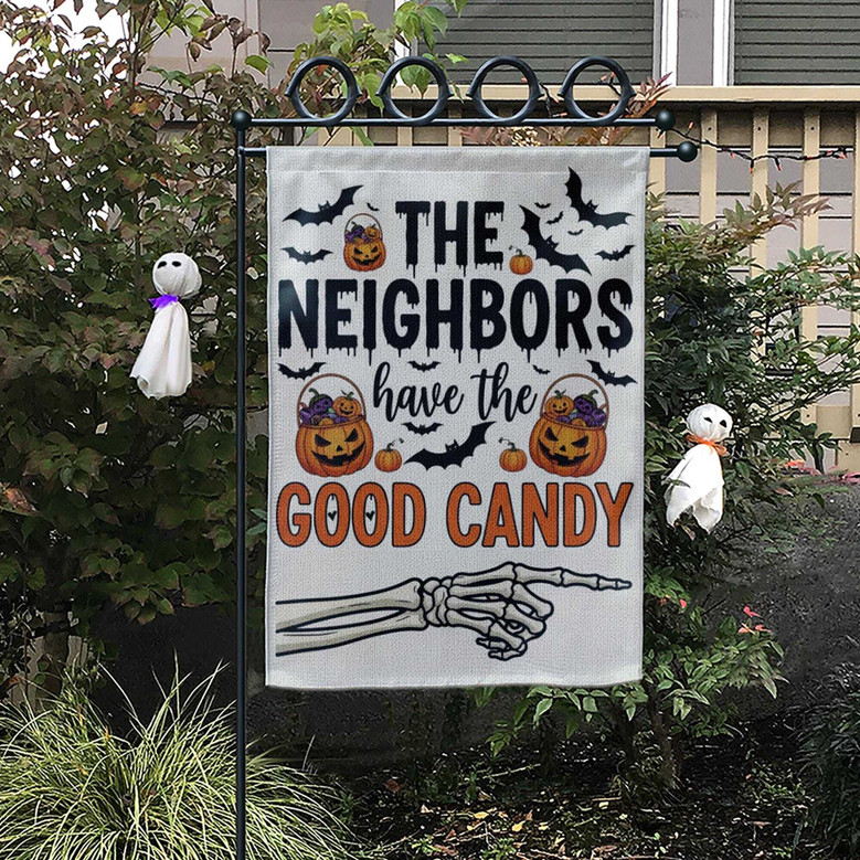 Skeleton Hand Halloween Garden Flag - Funny Outdoor Yard Sign For Trick Or Treat Enthusiasts