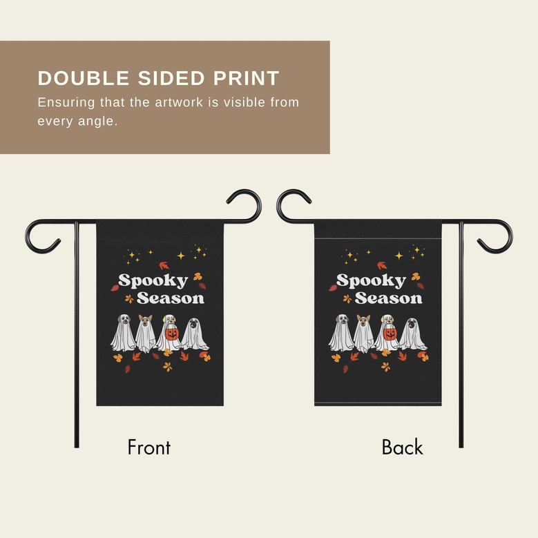 Ghost Dog Halloween House Flag For Spooky Season Outdoor Decor